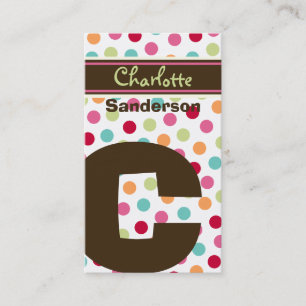 Polka Colour Snoep Stippen Monogram Alphabet Fun C Visitekaartje