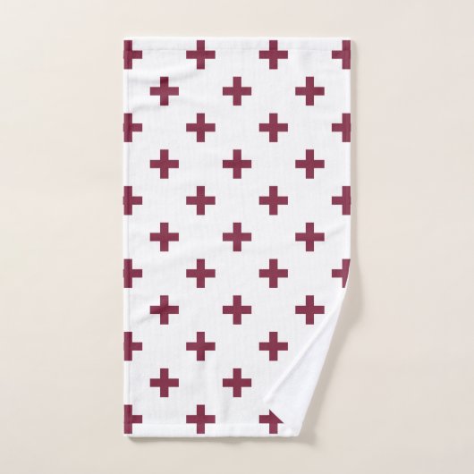 Polka de mûre croise sur blanc (Serviette à main)