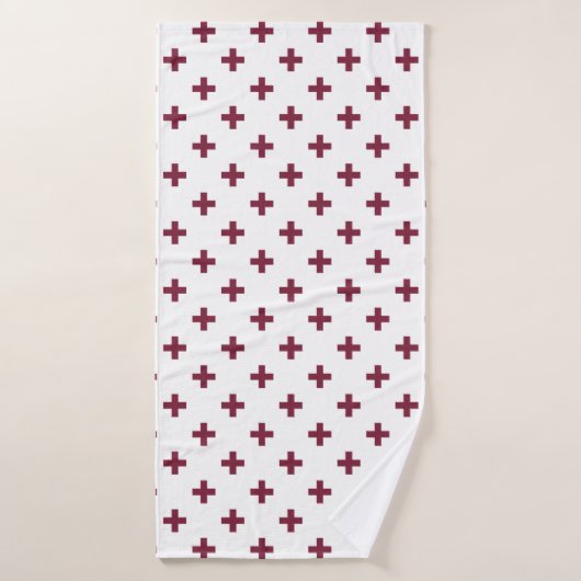 Polka de mûre croise sur blanc (Serviette de bain)