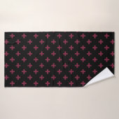 Polka de mûre croise sur le noir (Serviette de bain)