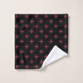 Polka de mûre croise sur le noir (Gant de toilette)