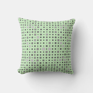 Polka Dot 01.Grey Lgreen BG Kussen
