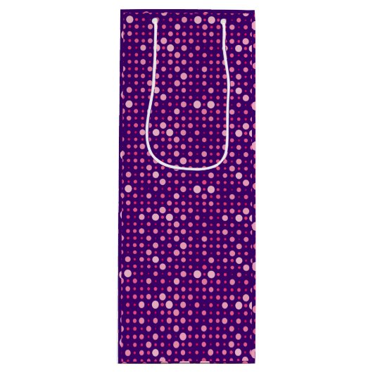 Polka Dot 01.Roze DPurple BG Wijn Cadeautas (Voorkant)