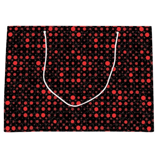 Polka Dot 01A.Red Black BG Groot Cadeauzakje (Voorkant)