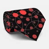 Polka Dot 01A.Red Black BG Stropdas (Opgerold)