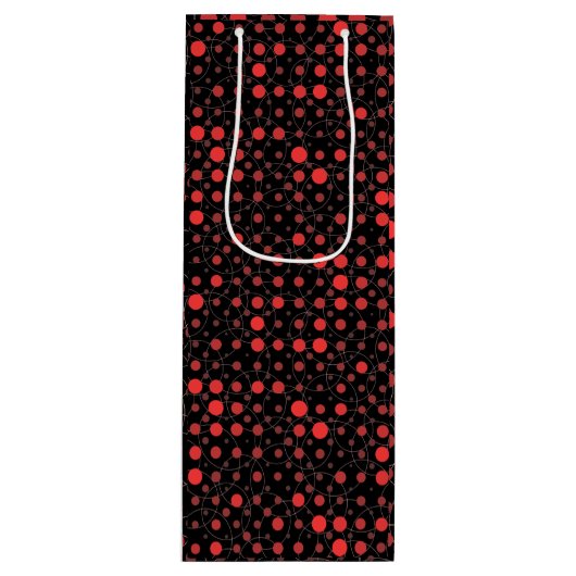 Polka Dot 01A.Red Black BG Wijn Cadeautas (Voorkant)