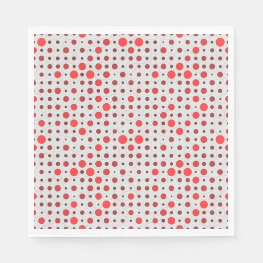 Polka Dot 01A.Red offwhite BG Servet (Voorkant)