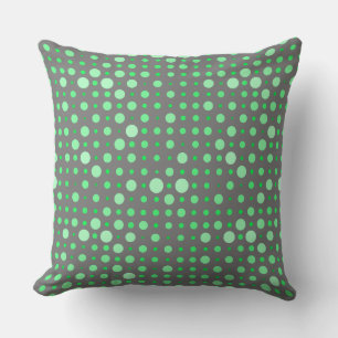 Polka Dot 02.Green. Grijs BG Kussen