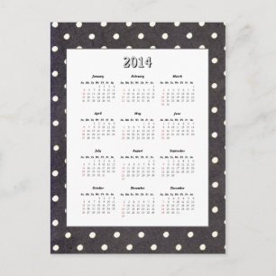 Polka Dot 2014 Calendar Briefkaart