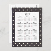 Polka Dot 2015 Calendar Briefkaart (Voorkant / Achterkant)