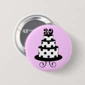 Polka Dot 30th Birthday Cake Ronde Button 5,7 Cm (Voorkant /achterkant)