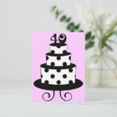 Polka Dot 40th Birthday Jubileum Cake Briefkaart (Staand voorkant)