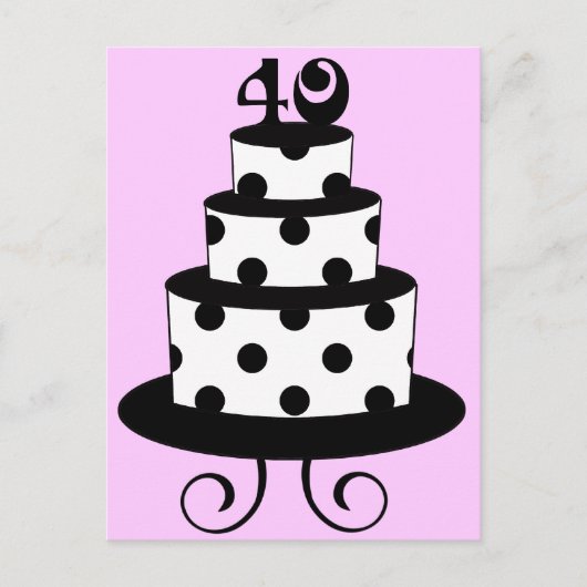 Polka Dot 40th Birthday Jubileum Cake Briefkaart (Voorkant)