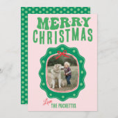 Polka Dot Afbeelding Lijst Kerst Feestdagenkaart (Voorkant / Achterkant)