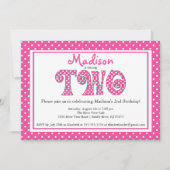 Polka Dot Alphabet 2e invitation à la fête d'anniv (Devant)