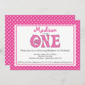 Polka Dot Alphabet Premier anniversaire Invitation (Devant / Derrière)