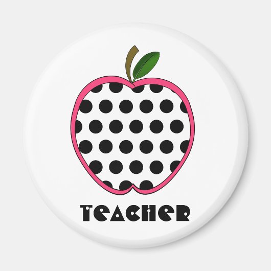 Polka Dot Apple-leraar Magneet (Voorkant)