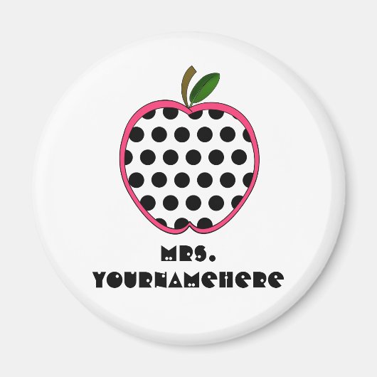Polka Dot Apple-leraar Magneet (Voorkant)