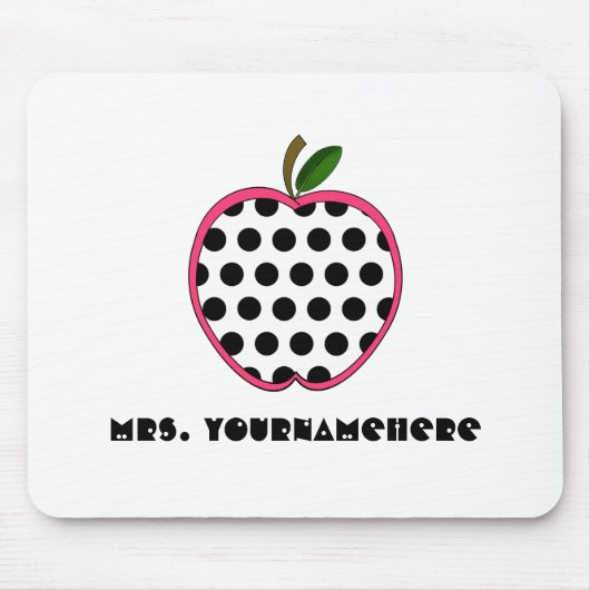 Polka Dot Apple-leraar Muismat (Voorkant)