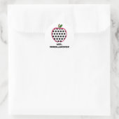 Polka Dot Apple-leraar Ronde Sticker (Tas)