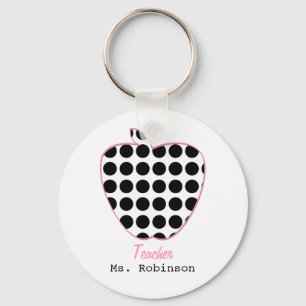 Polka Dot Apple-leraar Sleutelhanger