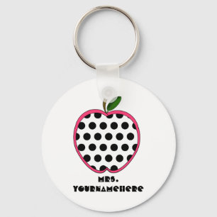 Polka Dot Apple-leraar Sleutelhanger