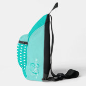 Polka dot aqua en wit sling bag (Rechts)