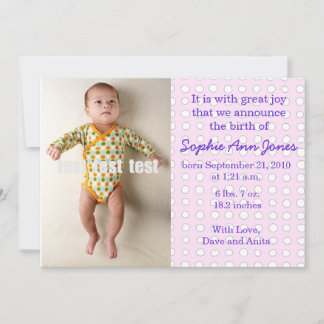 Polka Dot Baby Girl Faire-part