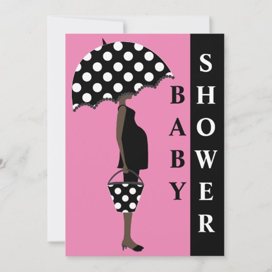 Polka Dot Baby Shower Invitations {Roze} Kaart (Voorkant)
