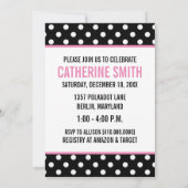Polka Dot Baby Shower Invitations {Roze} Kaart (Achterkant)