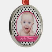Polka Dot Baby's eerste kerst Ornament (Rechts)