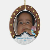 Polka dot bébé garçon premier ornement photo de No (Droite)