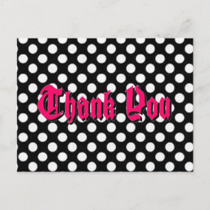 Polka Dot Bedankt Briefkaart - Roze geschaduwde te