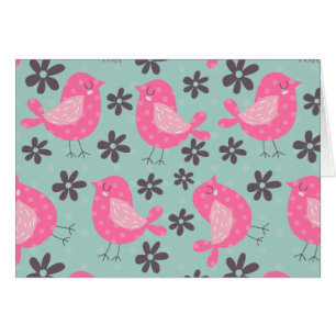 Polka Dot Birds and Flowers