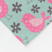 Polka Dot Birds and Flowers Fleece Deken (Hoek)