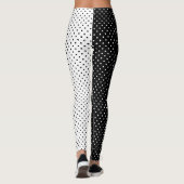 Polka Dot Black en White Two Tone Leggings (Achterkant)