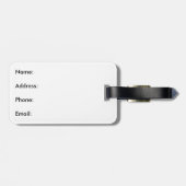 Polka Dot black met witte stippen zak label Bagagelabel (Achterkant horizontaal)