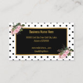 POLKA DOT BLACK OR ROSE CARTE DE VISITE FLORAL (Dos)