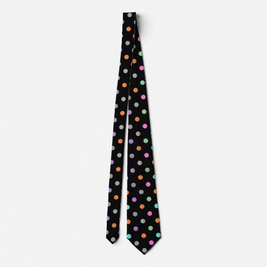 Polka Dot BLACK PASTEL PATTERN STROPDAS (Achterkant)
