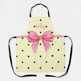 Polka Dot Black Yellow Pink Bow Personalized Schort
