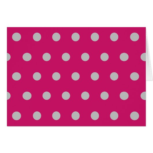 Polka Dot Blank Kaarten (Hot Pink & Grey) (Voorkant Horizontaal)