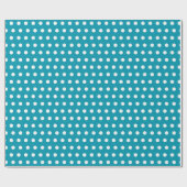 Polka dot blauw patroon cadeaupapier (Vlak)