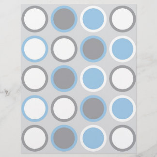 Polka Dot Blue Grey Baby Scrapbook Paper