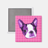 Polka Dot Boston Terrier Magnet (Recto/Verso)