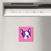 Polka Dot Boston Terrier Magnet (In Situ (Lave-vaisselle))
