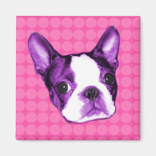 Polka Dot Boston Terrier Puppy Magnet Magneet