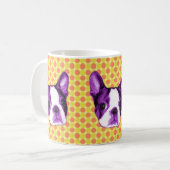 Polka Dot Boston Terrier Puppy Mok (Voorkant links)