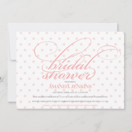 Polka Dot Bridal Shower Kaart (Voorkant)