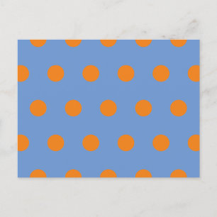 Polka Dot Briefkaart (Denim blauw & Sinaasappel)