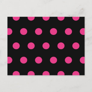 Polka Dot Briefkaart (Zwart & Neon Roze)
